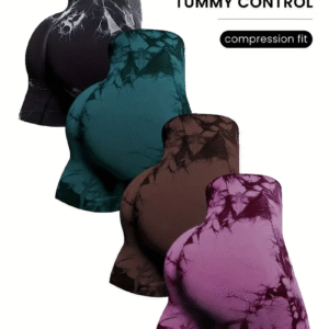 Shorts Deportivos con Cordón y Estampado Tie-Dye Sin Costuras