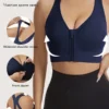 Sujetador deportivo de alto soporte para mujer con cremallera frontal