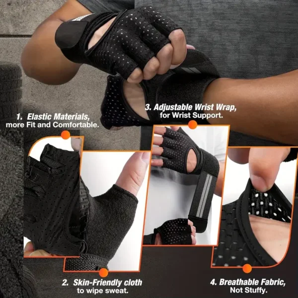 Guantes con muñequeras