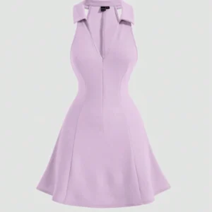 SHEIN MOD Vestido unicolor con cremallera trasera (Shein)