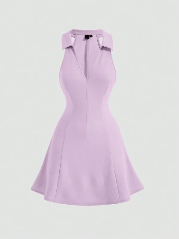 SHEIN MOD Vestido unicolor con cremallera trasera (Shein)