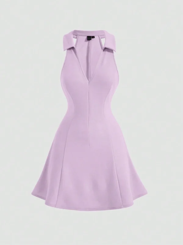 SHEIN MOD Vestido unicolor con cremallera trasera (Shein)