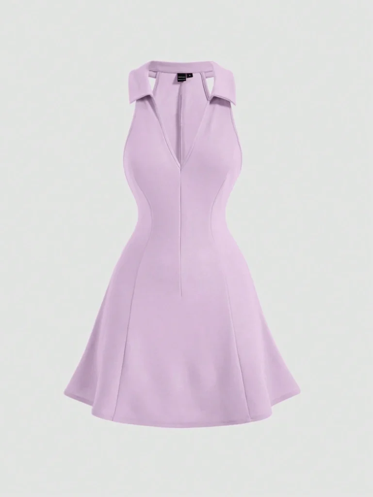 SHEIN MOD Vestido unicolor con cremallera trasera (Shein)