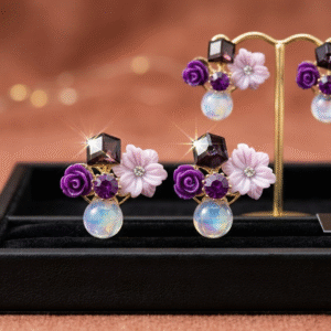 Aretes Flor Morada