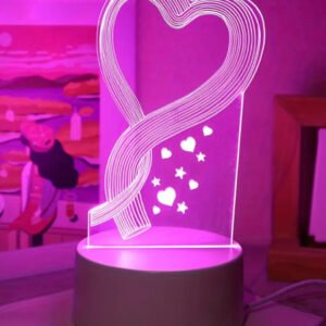 Lámpara LED con reflejo en forma de corazón