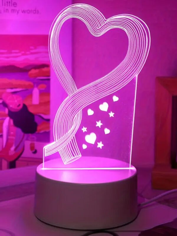 Lámpara LED con reflejo en forma de corazón