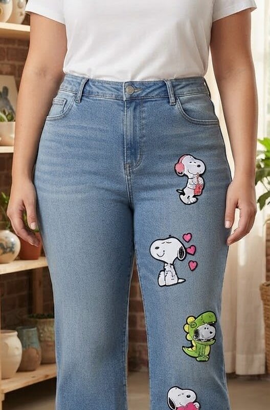 Jean Wide Leg Snoopy