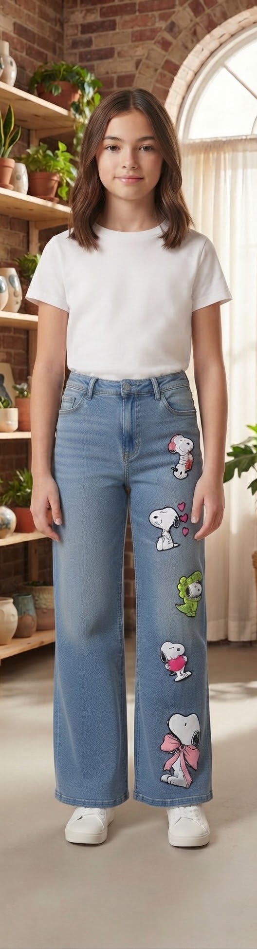 1787970462004 Jean Wide Leg Snoopy