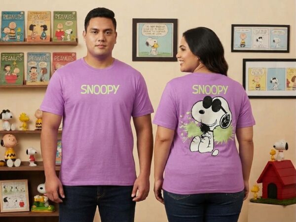 lila Camiseta con serigrafía (Snoopy)