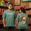 verde menta opaco Camiseta con serigrafía (Simpson)
